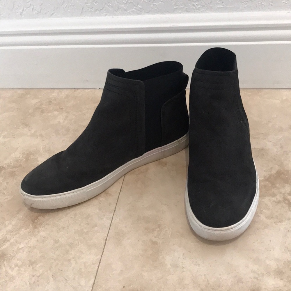 Black suede ankle sneakers size 8.5